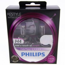 H4 Philips ColorVision Purple Styling mit Licht 60% Weißlicht 12342CVPP DUO 2 St