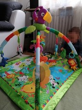 Fisher-Price Rainforest Erlebnisdecke, Krabbeldecke mit Spielbogen, Spieldecke