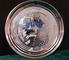 Vintage 14" Schwan Marke Weidenware verchromtes Tablett - hergestellt in Englisch