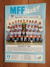 Programm Malmö FF - Dynamo Dresden 7.11.1990 Europapokal 