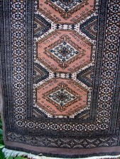 TEPPICH LÄUFER ORIENT PAKISTAN HANDGEKNÜPFT WOLLE 80X240 cm SAUBER HANDARBEIT