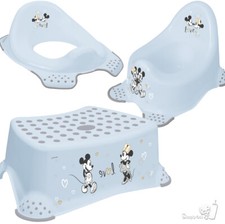 3er SET MICKEY NEU TOPF+WC AUFSATZ+HOCKER KINDER TOILETTENTRAINER TÖPFCHEN TRITT