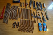 Märklin Mini-Club Spur Großes Gleiskonvolut mit elektromagnetische Weichen über 