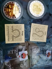 Silbermedallie ASIA Sternzeichen SET, teilvergoldet - Löwe, Waage