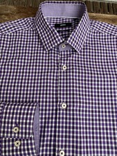 HUGO BOSS Herren Hemd Gr. 41 / L /16  slim fit violett weiß