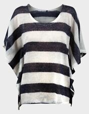 EX UK Chainstore Damen marine weiß gestreift oversize leichte Strick TOP