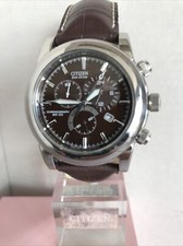 Citizen Herren Chronograph braunes Zifferblatt braunes Lederarmband Uhr H500-S049628 HST