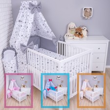 Baby Bettwäsche Bettset mit Nestchen Kinderbettwäsche Himmel 100x135cm 7 TLG.