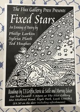 A4 Kunstposter Fixsterne Poesie Lesen von Hughes, Plath, Larkin Flux Galerie