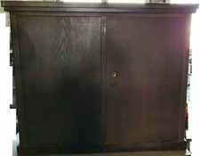 Holzschrank Echtholz Schrank braun Alter unbekannt Dachbodenfund