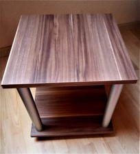 Beistelltisch Holz Metall auf Rollen 40x40x40 - Blumenhocker - Nachttisch