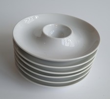 6 Hutschenreuther Eierbecher, weiss, ohne Beschädigung