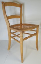 Antik Biedermeier Geflecht massiv Holz Stuhl Holzstuhl Küchenstuhl handgemach 