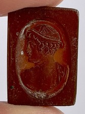 Antik viktorianisch georgisch c1830 braunes Glas Cameo Wachssiegel