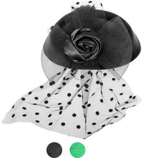 Vintage DELA Rose BOW Polka Dot PILLBOX Hut HEADPIECE Rockabilly