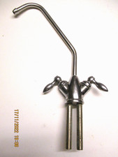 2 Wege Ventil Umkehrosmose Doppelwasserhahn verchromt Keramikventil 30 cm hoch