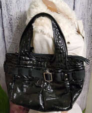 Handasche David Jones Abend Tasche Leder Lack schwarz