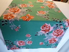 Tischläufer Tischdecke Tischset 52x130cm grün-türkis rot grau weiß schwarz Rosen