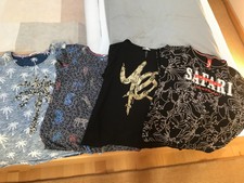 4er Pack: 2 x CECIL, 2 x Street One - Shirts Gr. S, M, 38 blau + schwarz Motiv