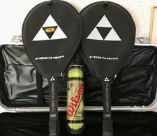 1 PAAR FISCHER TENNISSCHLÄGER mit 2 TASCHE UND BALL IN L3 und SL3 SEHR GUTER ZUS