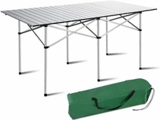 Tragbarer Campingtisch Klapptisch Picknicktisch Aluminium Aufrolltisch mit Tasche