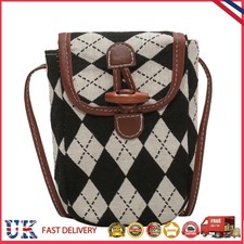 Frauen Jacquard Gitter Crossbody Tasche Horn Schnalle Schultertasche (Weiß) * Z