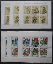 DDR 12 gestempelte Kleinbogen, Bereich Michel 2347 - 2571, ca. 50 M€, sh. Text