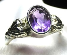 Amethyst Ring 925 Silber, fac. Edelstein mit Herzen, zauberhaft zum SONDERPREIS 