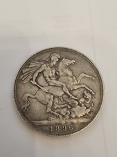Good Grade 1896 viktorianische Sterlingsilber Vollkrone Münze