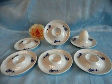 6 Eierbecher mit Ablage Porzellan weiß>Wien<  Seltmann Weiden W. >Top Zustand<