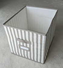 IKEA Aufbewahrung Box Kleidung gestreift weiß grau ca 38x33x32 Stoff faltbar 
