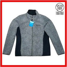 Columbia Damen Panorama Sherpa Fleece Jacke XL grau Full Zip Outdoor Licht