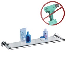 WENKO Glas Wand Ablage REVELLO Bad Regal Badezimmer ohne bohren Platte Design