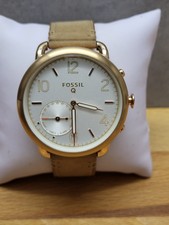 Fossil Q NDW2D Hybrid Smartwatch Damen Uhr Armbanduhr Leder Rose Braun