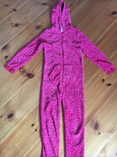 overall jumpsuit fleece warm pink leopard gr 134 C&A