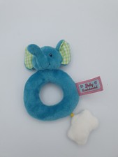 Süßer Elefant Blau Baby Kuschelwuschel Stofftier Karstadt Greifling Rassel #1