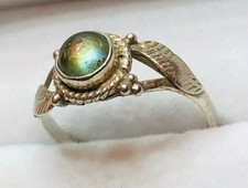 Natürliche laborite 925 Sterling Silber-Vintage Hand Made-SZ 9 - 2.2 Gramm