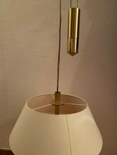 Bankamp - alte Deckenlampe Pendel Messing Stoffschirm Zug 4 x E14 LED möglich