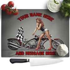 Personalisierte häckseln Board Glas Motorrad schneiden Arbeitsplatte Saver Backen sh056