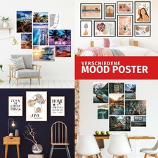 Verschiedene Poster im Set je 8 Stück Surfer Musik Line Art Winter Natur Abstrak