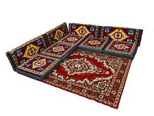Sark Kösesi, 9-tlg. Kissenset, Orientalische Sitzecke, Sitzkissen-Set +Teppich