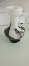 Edle Deko Glas Vase Schwarz Weiß marmoriert ca.25 cm hoch vintage Murano Stil 