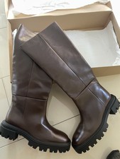 ZARA STIEFEL 38 TRACK PROFILSOHLE BRAUN LEDER 199$‼️