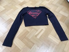 H&M Crop Top Shirt dunkelblau Superman Sweatshirt Gr. 36 S