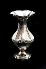Versilberte Zier Vase mit Glas Diamant Steine