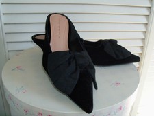 ZARA Trafaluc Mules wie Samtvelours+große Schleife Rippband schwarz 38 neu