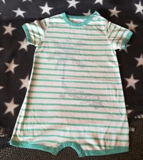 Petit Bateau Sommer Anzug Romper Streifen Palme zum Wenden Gr. 81 18M 80 86