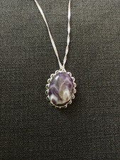 Silberkette 925 mit Edelstein Anhänger Amethyst NEU