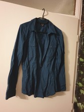 Damen Hemd Bluse langarm Gr.XL,  dunkel-türkis