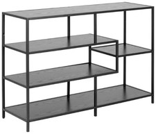 Regal Seaford industriell modern schwarz Eiche Metall 78 cm Holznachbildung 